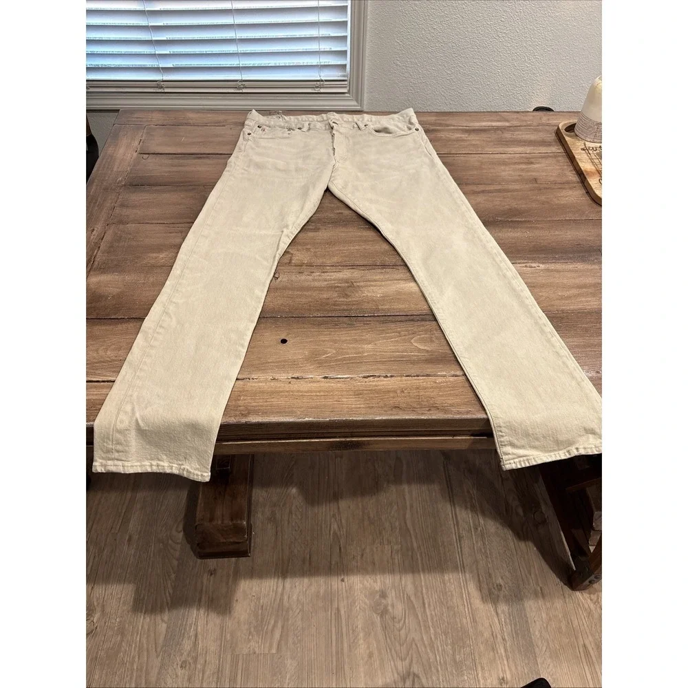 Polo RALPH LAUREN The Varick Slim Straight Stretch 36x32‎ Stone Color Jeans